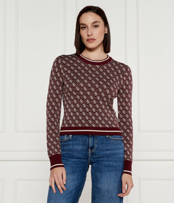 Свитер женский Guess Jeans короткий с узором, бургундия
Свитер женский Guess Jeans короткий с узором, бургундия