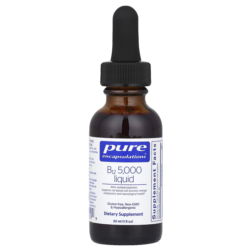 Pure Encapsulations, Витамин B12 5000, жидкий, 5000 мкг, 30 мл (1 жидк. Унция)
Pure Encapsulations, Витамин B12 5000, жидкий, 5000 мкг, 30 мл (1 жидк. Унция)