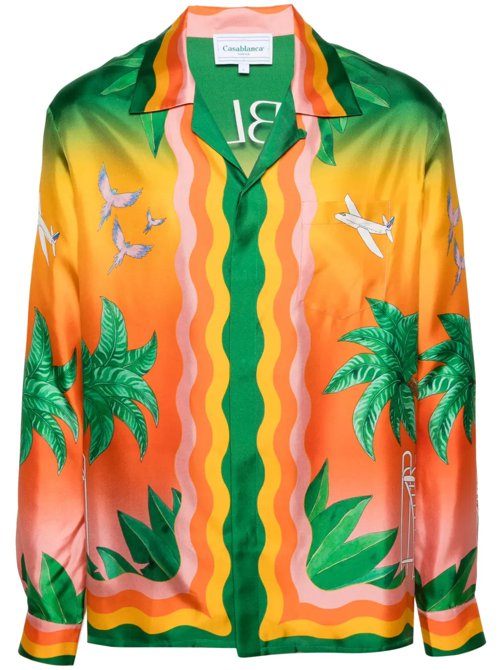 Рубашка Tennis Club En Fleur CASABLANCA, зеленый 
Рубашка Tennis Club En Fleur CASABLANCA, зеленый