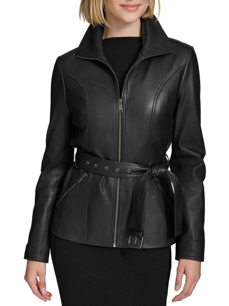 Кожаная куртка с поясом Tatum Andrew Marc, черный
Кожаная куртка с поясом Tatum Andrew Marc, черный