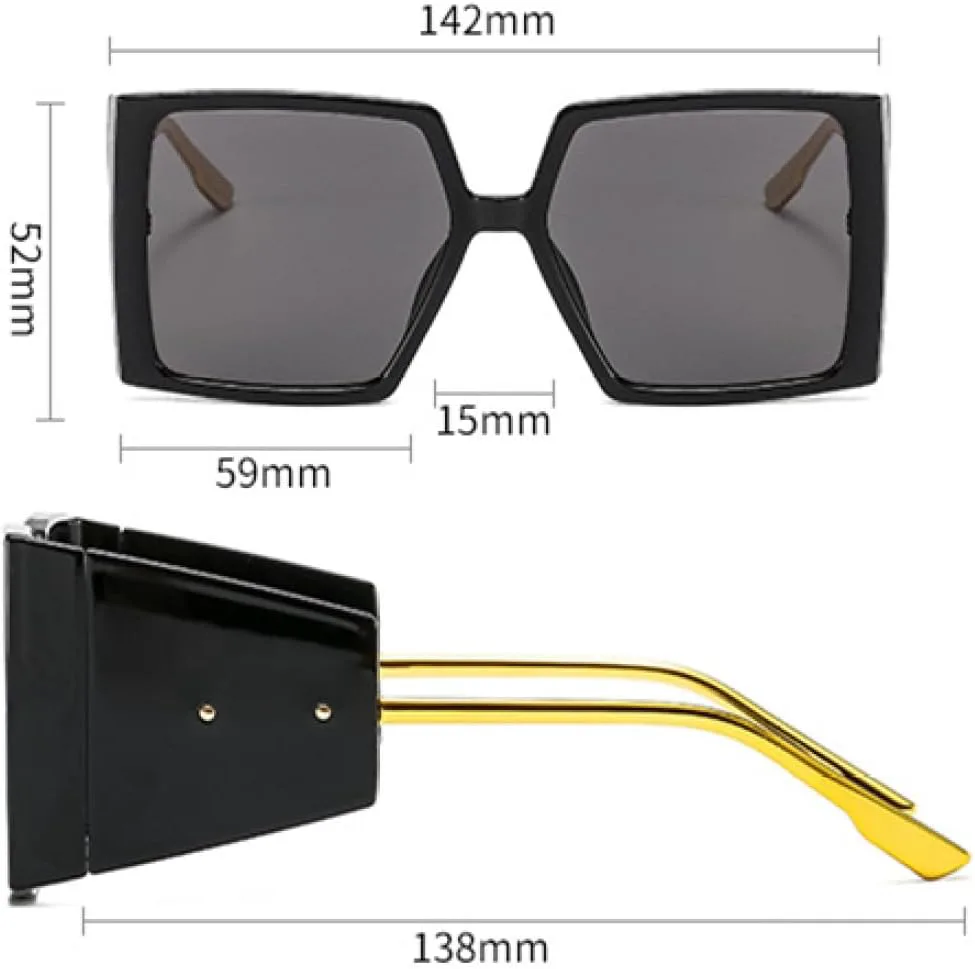 Солнцезащитные очки квадратной формы большого размера для женщин, классические солнцезащитные очки с градиентным переходом, очки большого размера MTZJH, Champagne
Солнцезащитные очки квадратной формы большого размера для женщин, классические солнцезащитные очки с градиентным переходом, очки большого размера MTZJH, Champagne