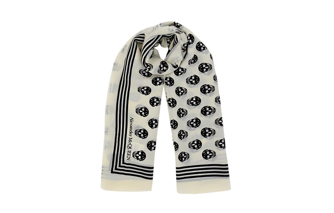 Шарф с принтом черепа Alexander McQueen, черный
Шарф с принтом черепа Alexander McQueen, черный