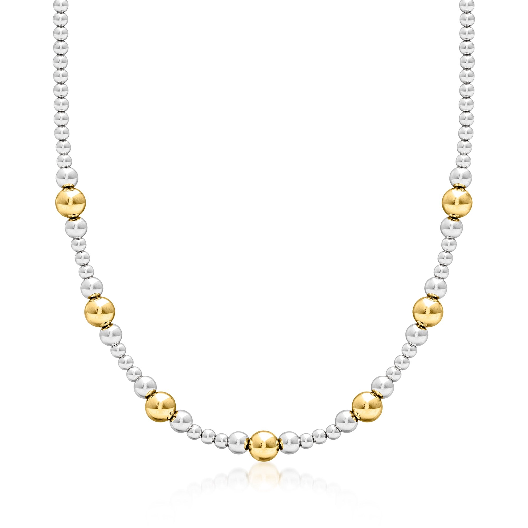 Ожерелье Ross-Simons из итальянского стерлингового серебра и 18-каратного золота с градуированными бусинами Ross-Simons, 16 In
Ожерелье Ross-Simons из итальянского стерлингового серебра и 18-каратного золота с градуированными бусинами Ross-Simons, 16 In