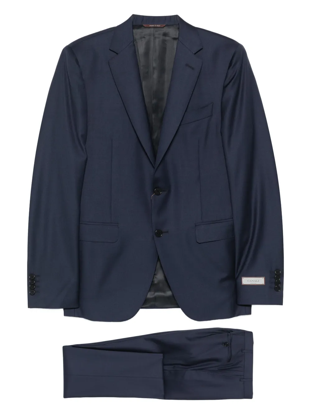 Шерстяной костюм с однобортным пиджаком Canali, синий
Шерстяной костюм с однобортным пиджаком Canali, синий