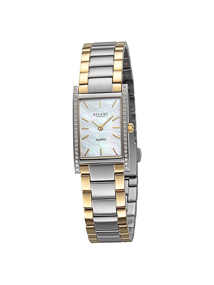 Небольшие аналоговые наручные часы, серебро и золото (примерно 20 x 32,5 мм), металлический браслет Regent
Небольшие аналоговые наручные часы, серебро и золото (примерно 20 x 32,5 мм), металлический браслет Regent