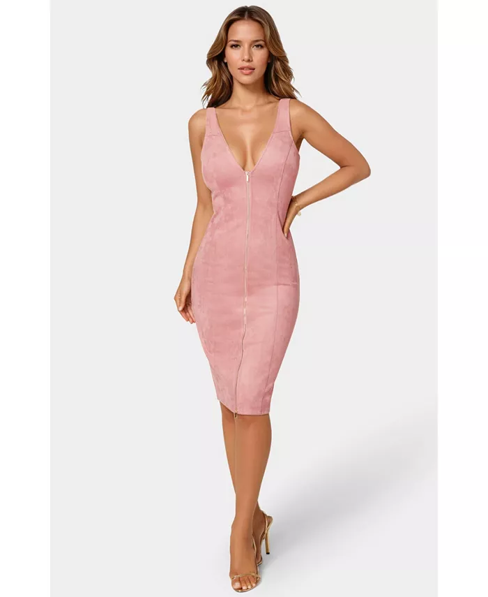 Женское платье-карандаш из искусственной замши с застежкой-молнией спереди Bebe, розовый
Женское платье-карандаш из искусственной замши с застежкой-молнией спереди Bebe, розовый