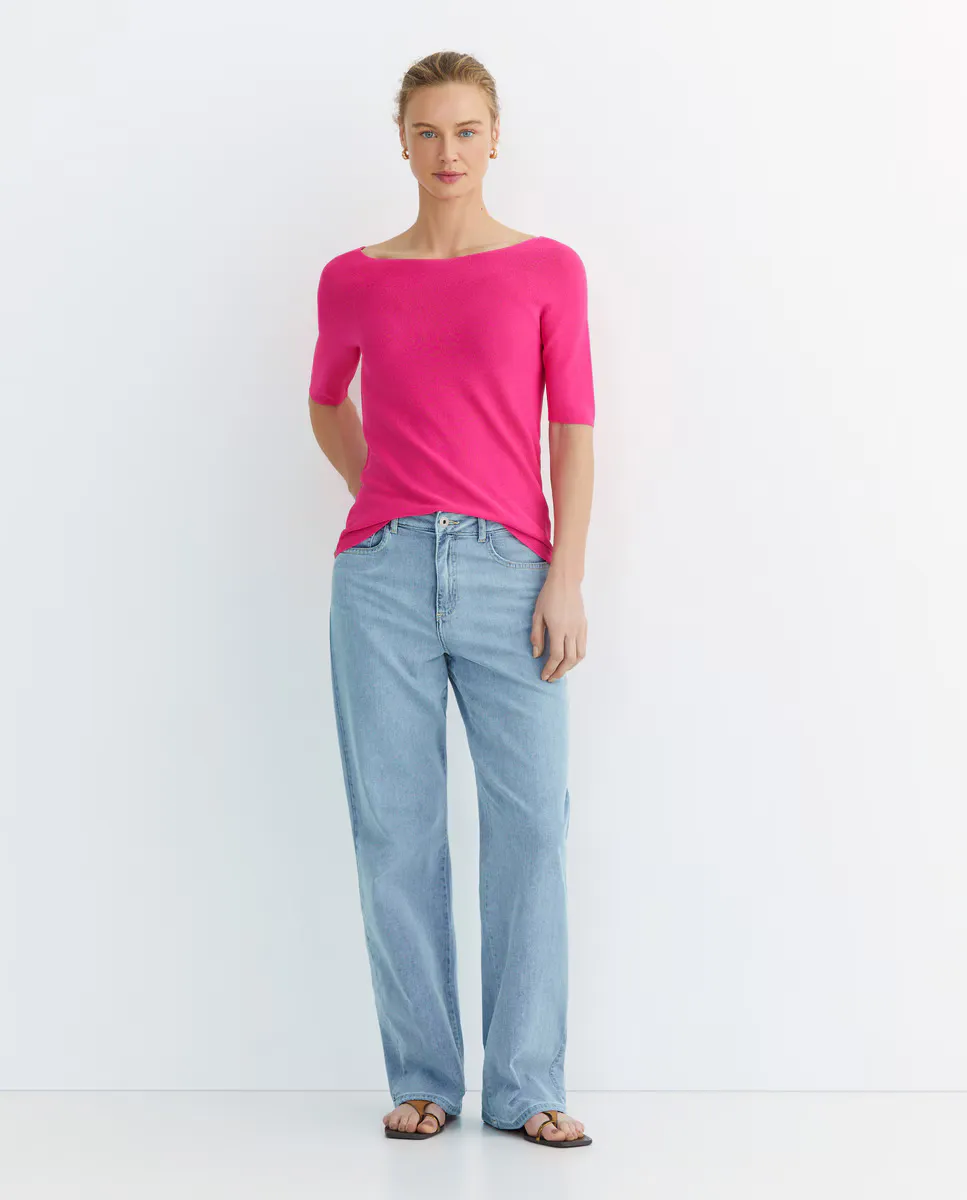 Женский свитер с лодочным вырезом, без швов и коротким рукавом Escorpion, розовый
Женский свитер с лодочным вырезом, без швов и коротким рукавом Escorpion, розовый