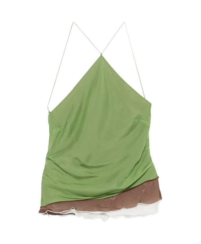 Топ с многослойным подолом и бретелями через плечо Sir., зеленый
Топ с многослойным подолом и бретелями через плечо Sir., зеленый