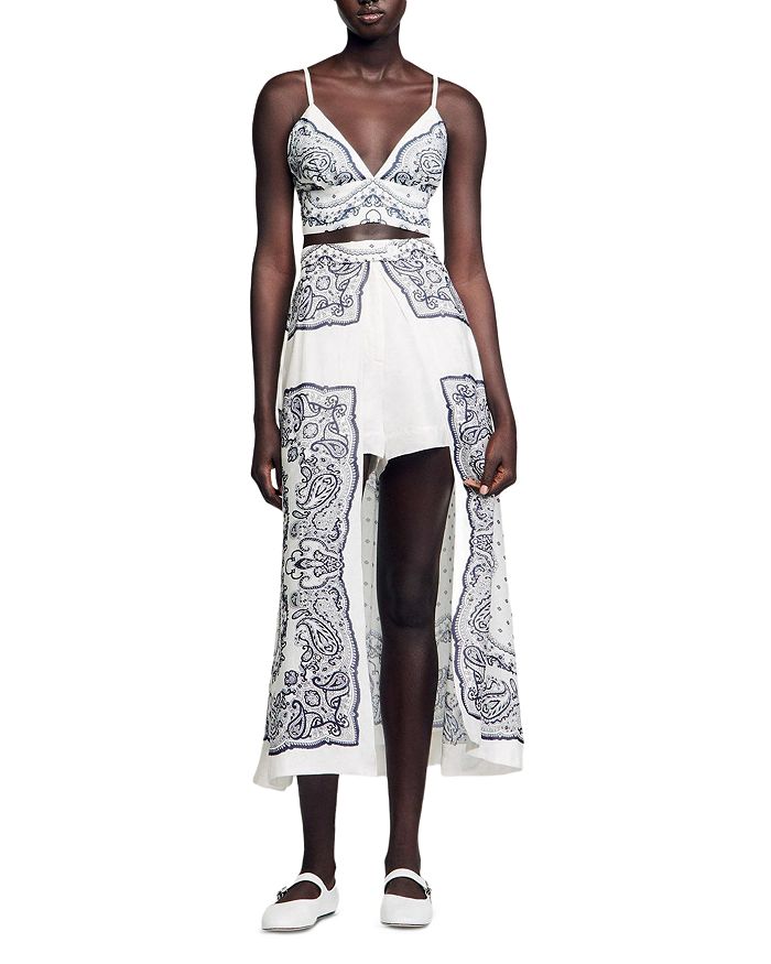 Шорты-юбка с бандана принтом Sandro, белый
Шорты-юбка с бандана принтом Sandro, белый