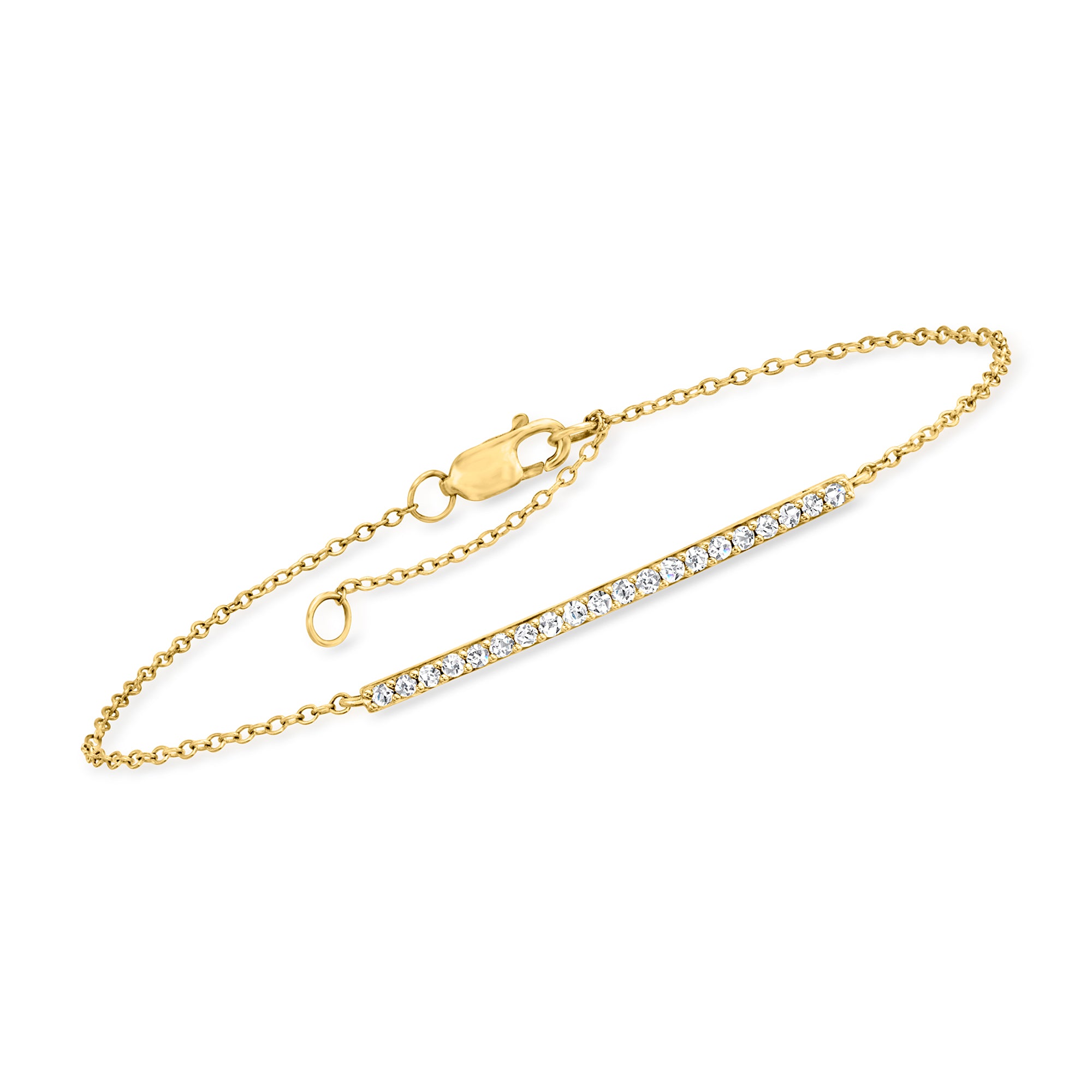 Браслет Ross-Simons Diamond Bar из 14-каратного желтого золота Rs Pure, 6.5 In
Браслет Ross-Simons Diamond Bar из 14-каратного желтого золота Rs Pure, 6.5 In