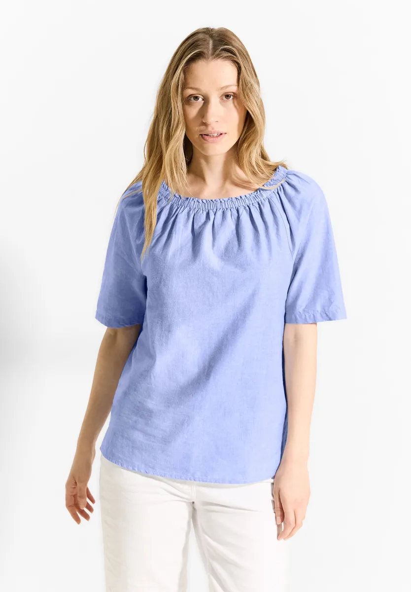 Блузка Cecil с короткими рукавами из чистого хлопка, цвет Blouse Blue 
Блузка Cecil с короткими рукавами из чистого хлопка, цвет Blouse Blue