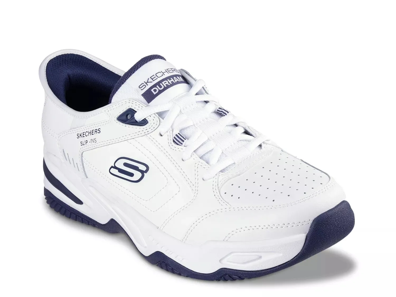 Кроссовки Skechers Slip-Ins Durham — мужские, белые/синие 
Кроссовки Skechers Slip-Ins Durham — мужские, белые/синие