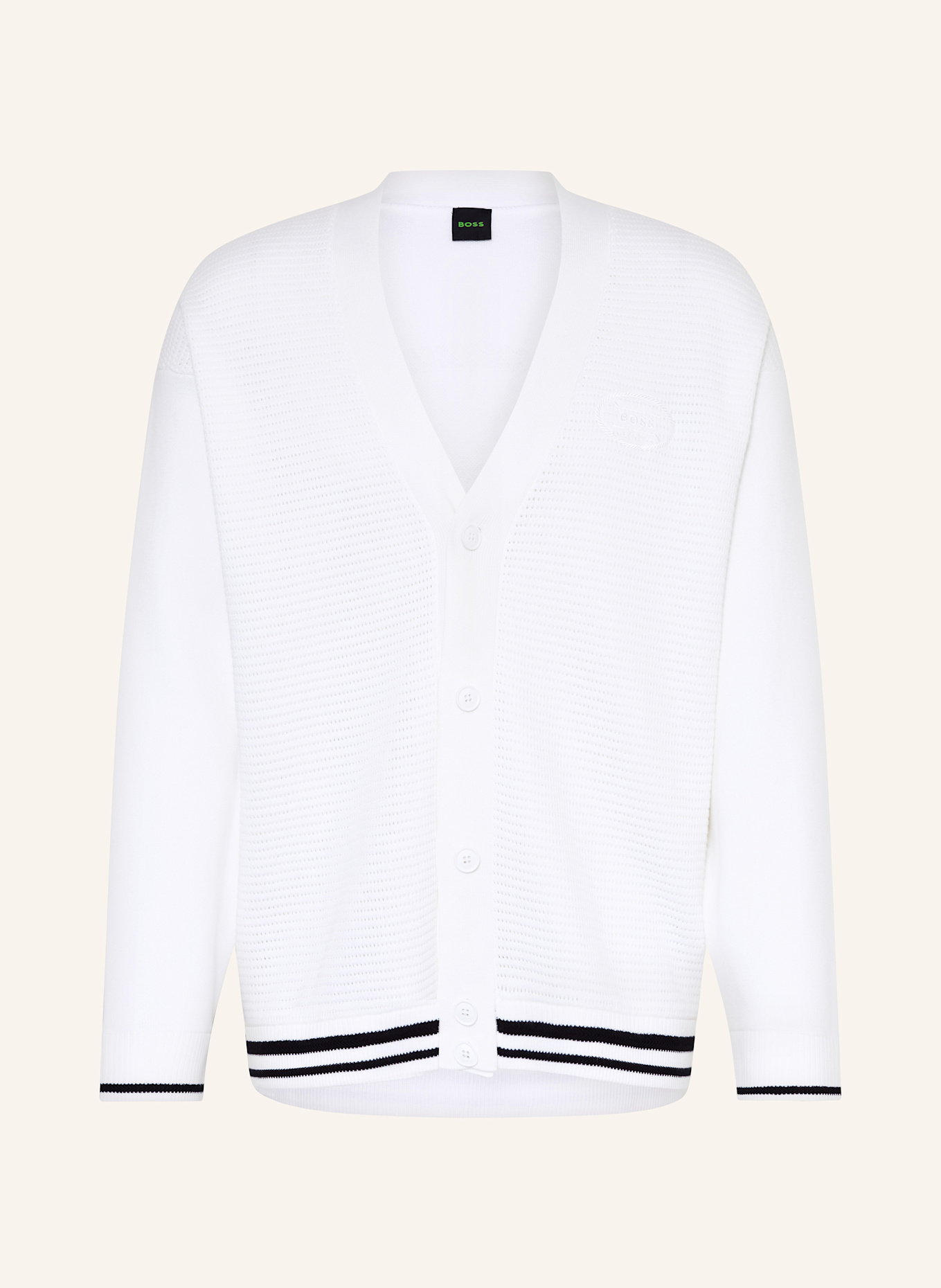 Кардиган из сетчатой ткани Heritage Boss, белый
Кардиган из сетчатой ткани Heritage Boss, белый