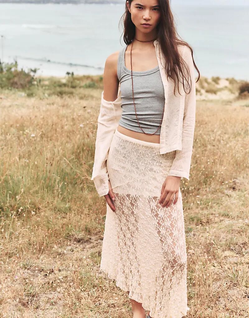 Асимметричная юбка миди Pull&Bear бежевого цвета
Асимметричная юбка миди Pull&Bear бежевого цвета