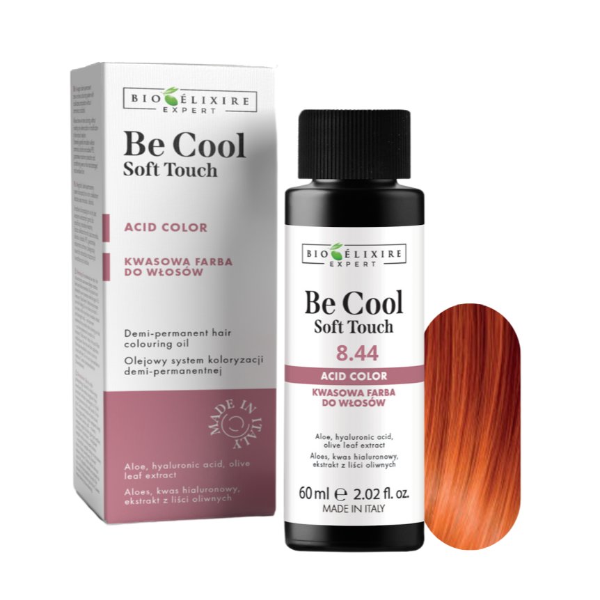 BIOELIXIRE Кислотная краска для волос Be Cool SOFT TOUCH - 8.44 Светло-медный блонд - 60 мл
BIOELIXIRE Кислотная краска для волос Be Cool SOFT TOUCH - 8.44 Светло-медный блонд - 60 мл