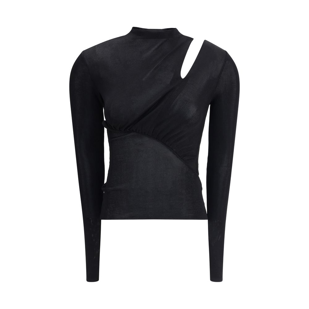 Вязаный топ с длинным рукавом Self-Portrait, черный
Вязаный топ с длинным рукавом Self-Portrait, черный