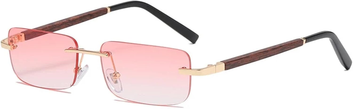 Модные маленькие прямоугольные солнцезащитные очки без оправы с градиентным переходом цвета для женщин, винтажные, с текстурой дерева, мужские, с защитой от УФ-излучения UV400 HHZZYVY, Pink Gradient
Модные маленькие прямоугольные солнцезащитные очки без оправы с градиентным переходом цвета для женщин, винтажные, с текстурой дерева, мужские, с защитой от УФ-излучения UV400 HHZZYVY, Pink Gradient