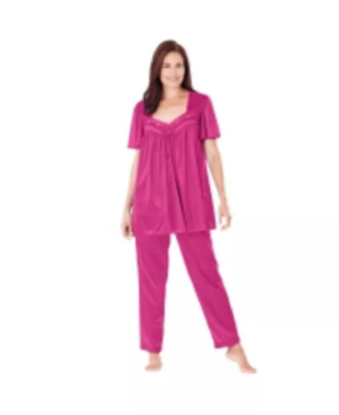 Только все необходимое для больших размеров Шелковистая пижама из 2 предметов Only Neccessities, розовый
Только все необходимое для больших размеров Шелковистая пижама из 2 предметов Only Neccessities, розовый