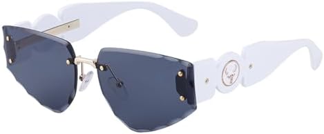 Панковские солнцезащитные очки без оправы для женщин и мужчин, винтажные очки без оправы, защита от ультрафиолета UV400, цвет C5, белый/серый, один размер MTZJH, One Color
Панковские солнцезащитные очки без оправы для женщин и мужчин, винтажные очки без оправы, защита от ультрафиолета UV400, цвет C5, белый/серый, один размер MTZJH, One Color