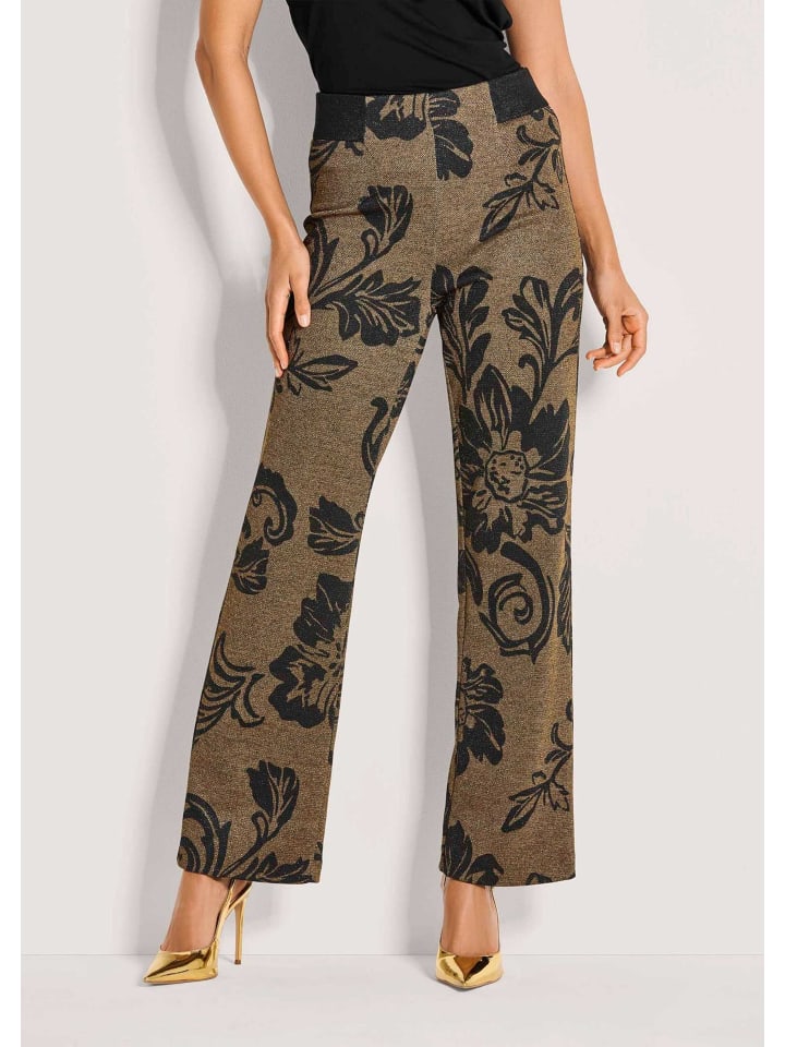 MADELEINE Жаккардовые брюки с цветочным узором, черно-карамельного цвета
MADELEINE Жаккардовые брюки с цветочным узором, черно-карамельного цвета
