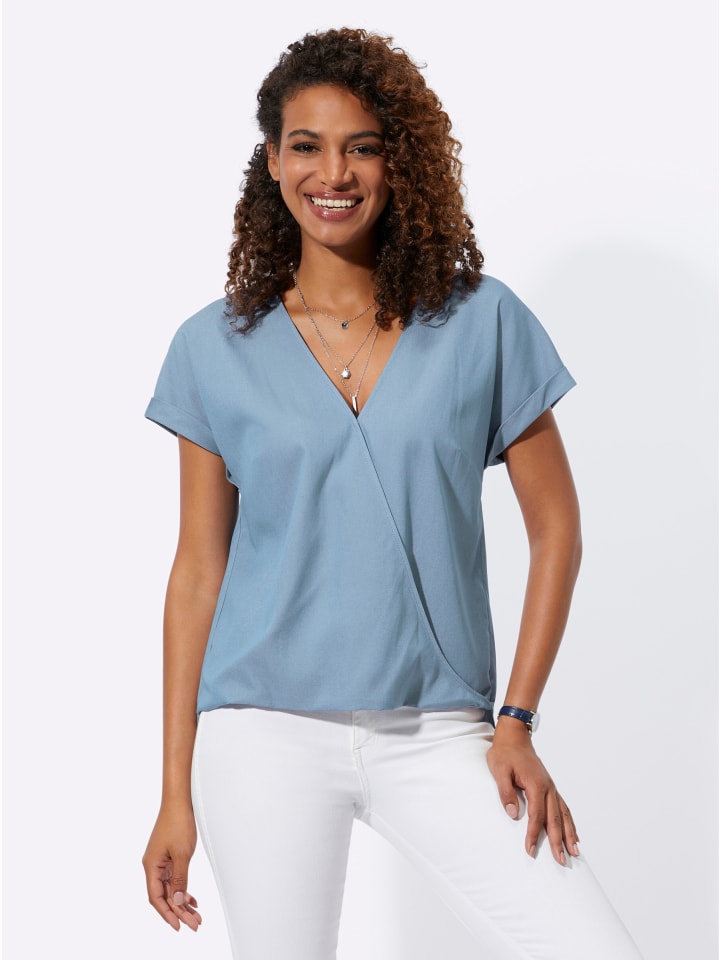 Блузка без застежки из денима синего цвета WITT WEIDEN
Блузка без застежки из денима синего цвета WITT WEIDEN