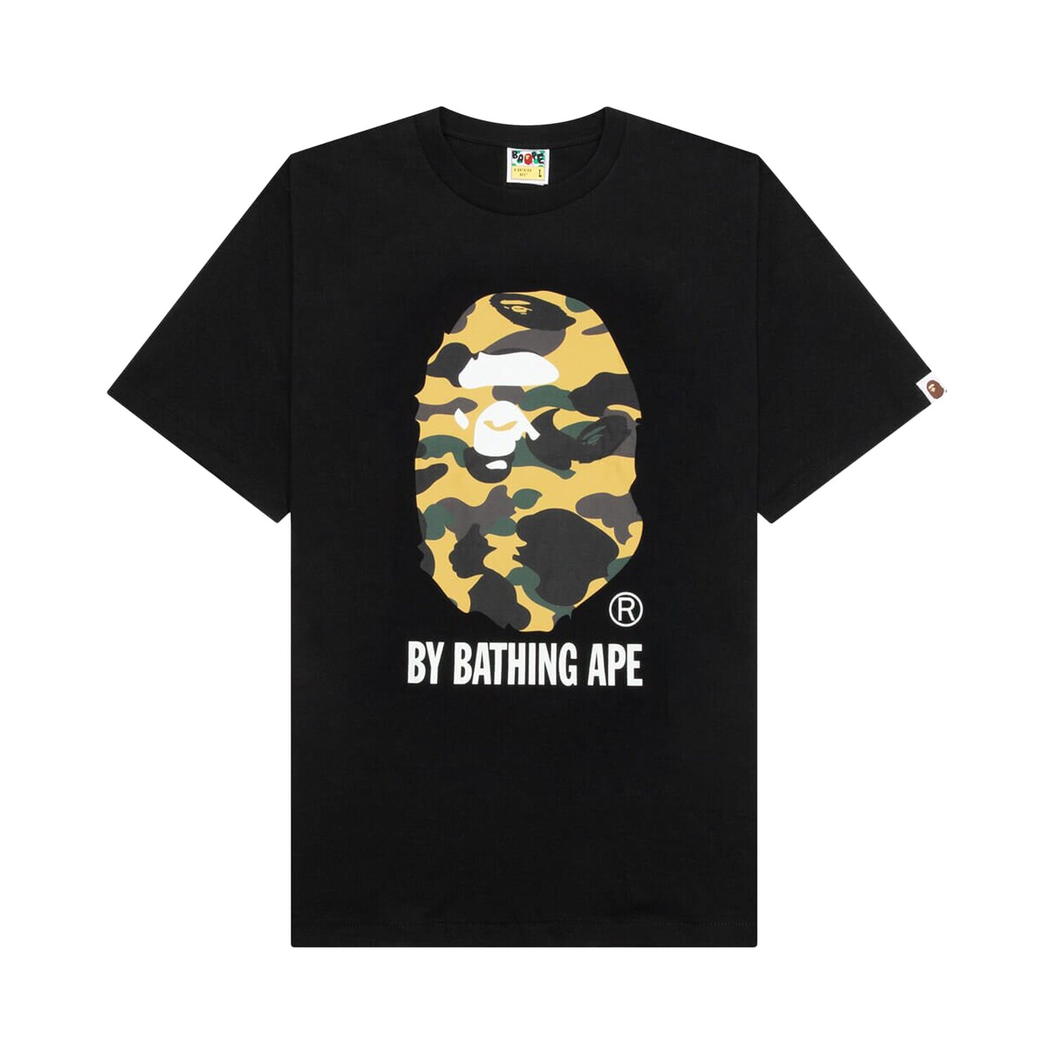 Футболка BAPE 1st Camo By Bathing Ape, цвет черный/желтый 
Футболка BAPE 1st Camo By Bathing Ape, цвет черный/желтый