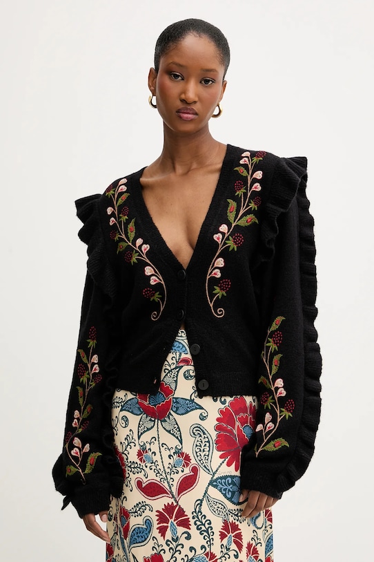 Кардиган с шерстью Farm Rio, черный
Кардиган с шерстью Farm Rio, черный