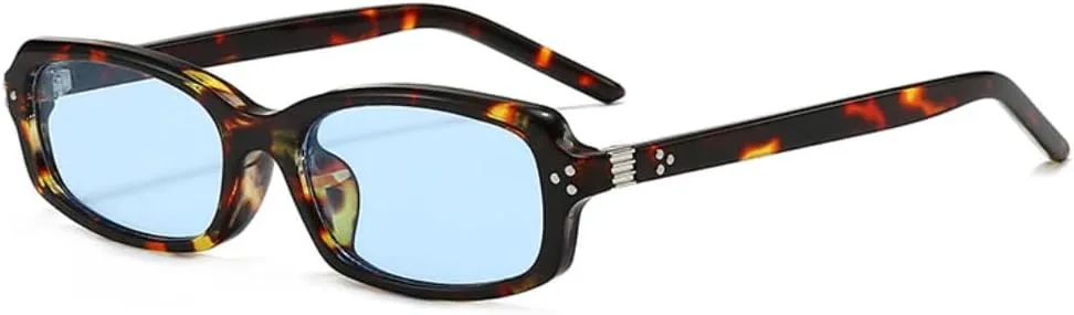 Маленькие прямоугольные солнцезащитные очки для женщин и мужчин, защита от УФ-излучения UV400, винтажный дизайн, заклепки, прозрачная оправа TVTBBVV, Leopard Blue
Маленькие прямоугольные солнцезащитные очки для женщин и мужчин, защита от УФ-излучения UV400, винтажный дизайн, заклепки, прозрачная оправа TVTBBVV, Leopard Blue