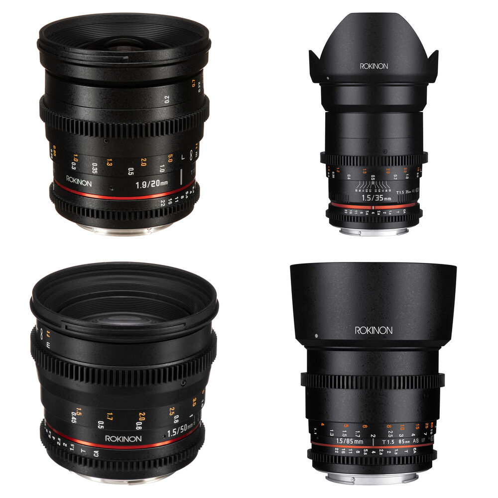 Комплект объективов Rokinon Cine DS 20, 35, 50, 85 мм (крепление Canon EF)
Комплект объективов Rokinon Cine DS 20, 35, 50, 85 мм (крепление Canon EF)