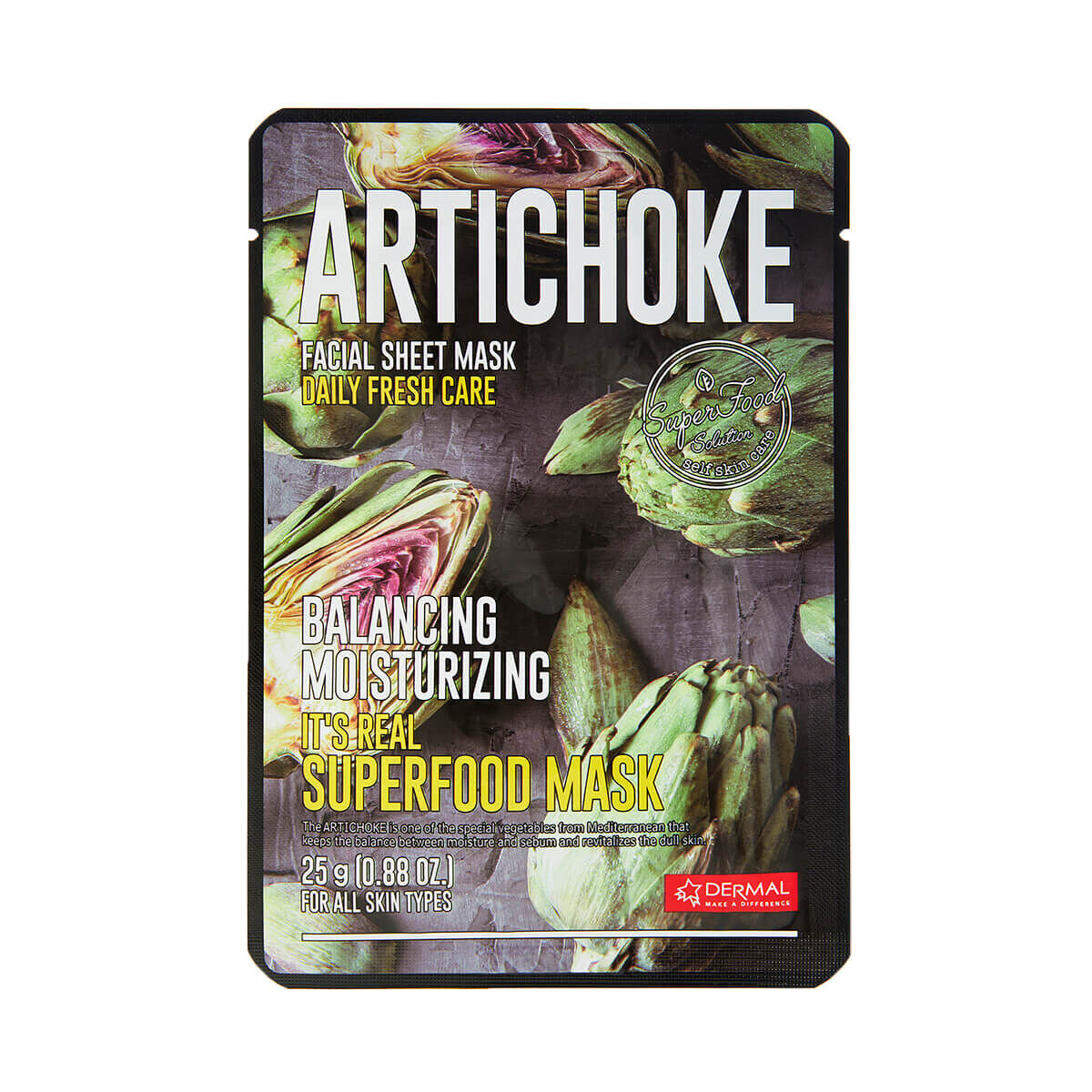 Питательная маска для лица в листе Dermal It'S Real Superfood Mask, 25 мл
Питательная маска для лица в листе Dermal It'S Real Superfood Mask, 25 мл