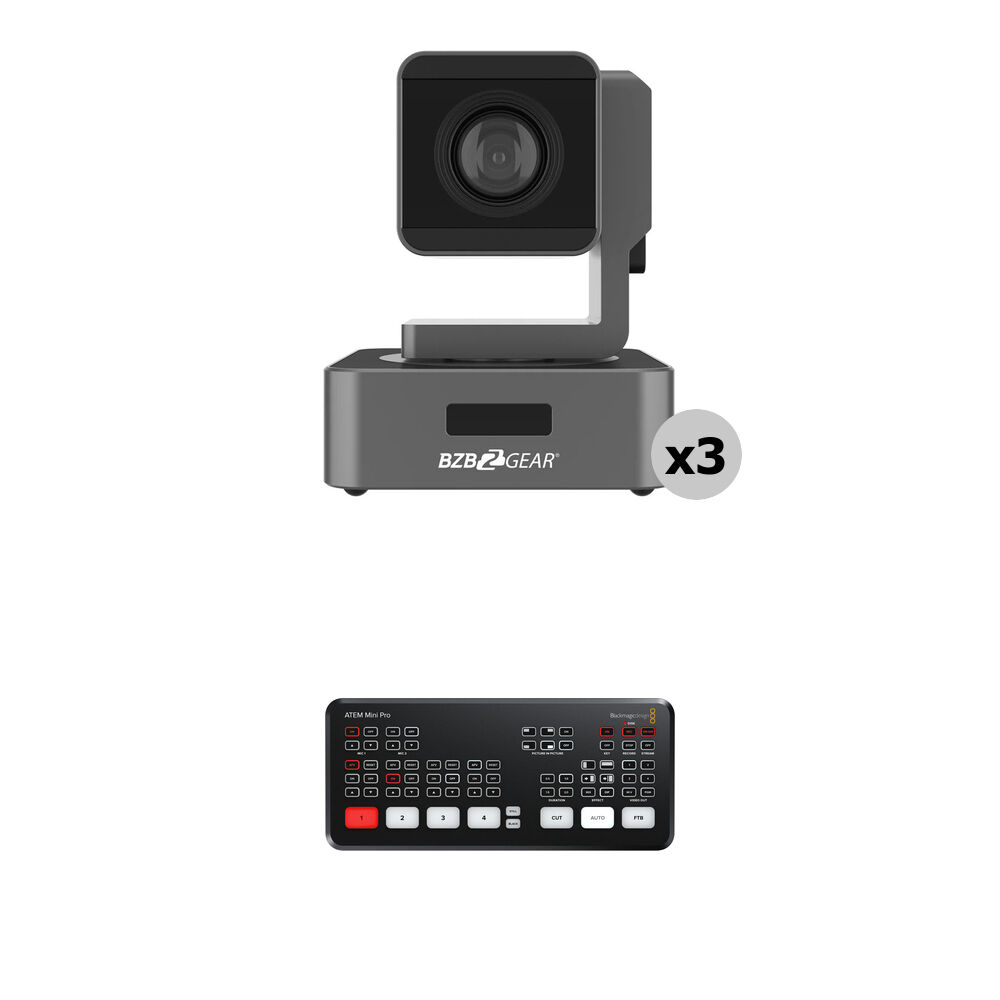 PTZ-камера BZBGEAR 1080p 10x Zoom PTZ 3-Camera Kit with ATEM Mini Pro HDMI
PTZ-камера BZBGEAR 1080p 10x Zoom PTZ 3-Camera Kit with ATEM Mini Pro HDMI