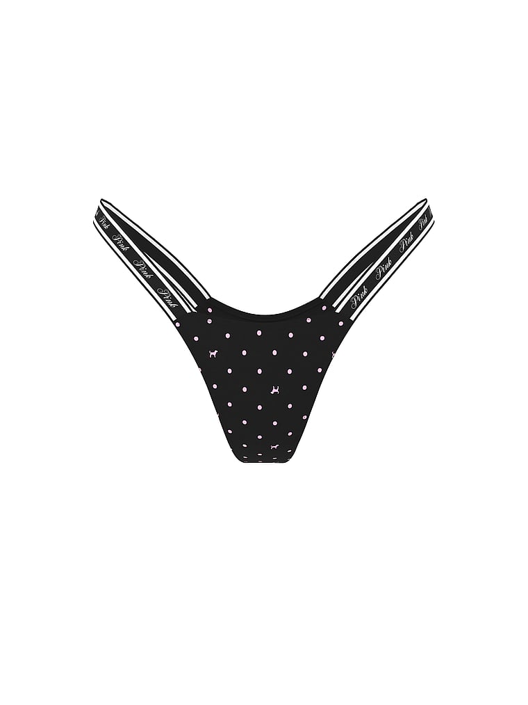 Трусики-Стринги из хлопка с высоким вырезом и логотипом Pink, smooth black dot dog print
Трусики-Стринги из хлопка с высоким вырезом и логотипом Pink, smooth black dot dog print