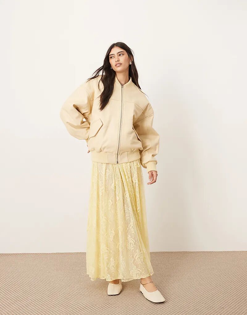 Юбка макси с кружевом и завязками ARRANGE лимонного цвета
Юбка макси с кружевом и завязками ARRANGE лимонного цвета