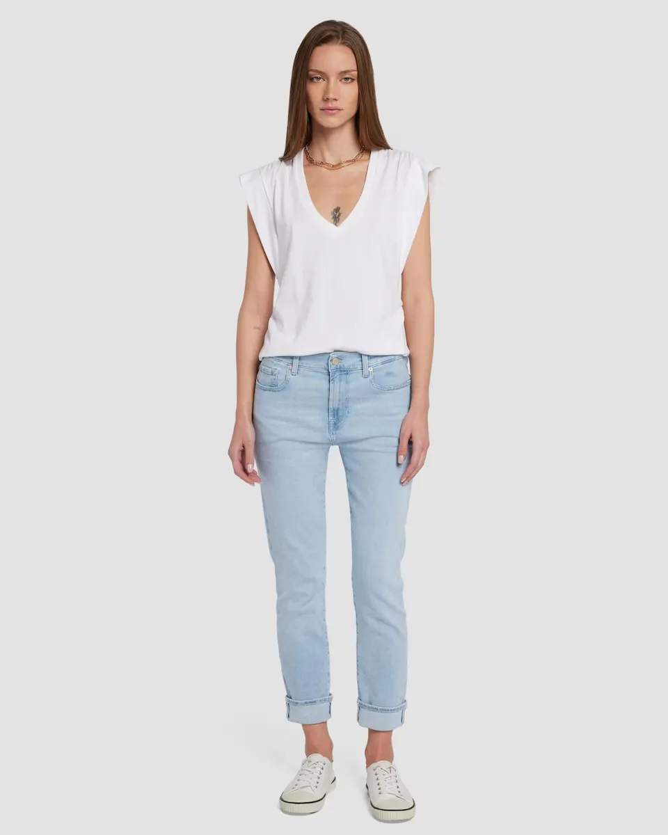 Женские свободные джинсы-бойфренды скинни со средней посадкой 7 For all mankind, светло-голубой
Женские свободные джинсы-бойфренды скинни со средней посадкой 7 For all mankind, светло-голубой