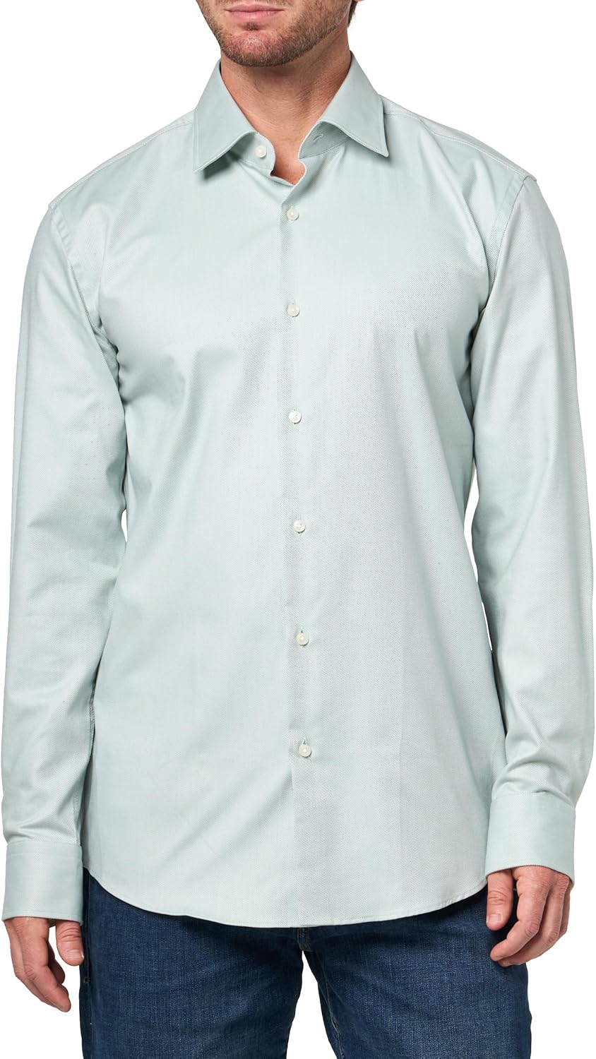 BOSS мужская рубашка на пуговицах Hank Stretch Twill, Iceberg Green
BOSS мужская рубашка на пуговицах Hank Stretch Twill, Iceberg Green
