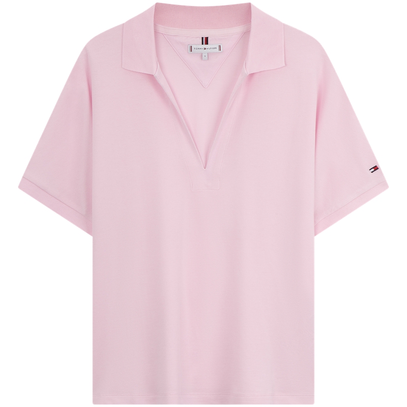 Поло с V-образным вырезом в полоску Tommy Hilfiger, светло-розовый
Поло с V-образным вырезом в полоску Tommy Hilfiger, светло-розовый