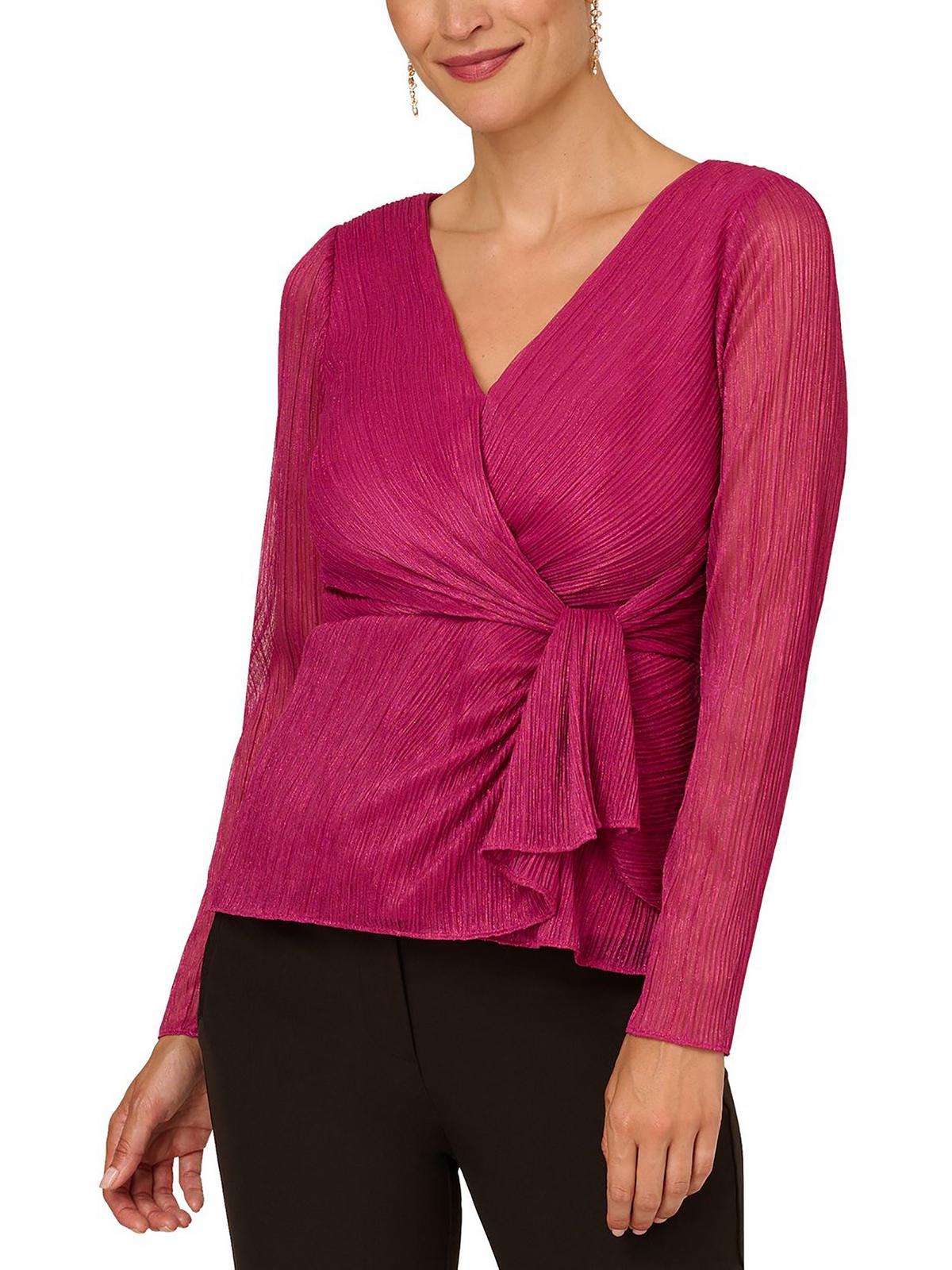 Женский металлизированный топ с V-образным вырезом и баской Adrianna Papell, цвет magenta
Женский металлизированный топ с V-образным вырезом и баской Adrianna Papell, цвет magenta