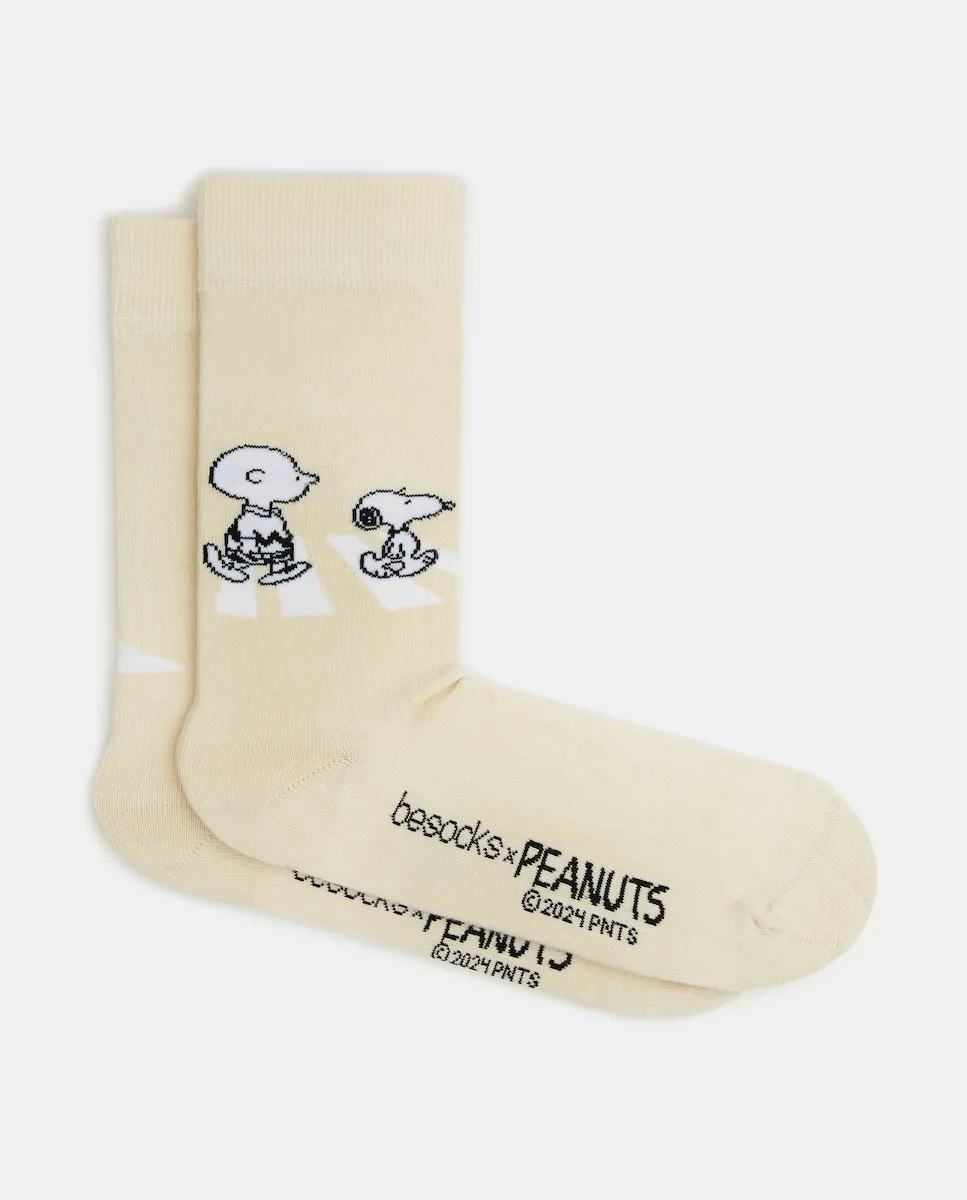 Бежевые высокие унисекс носки с Снупи из органического хлопка Besocks
Бежевые высокие унисекс носки с Снупи из органического хлопка Besocks