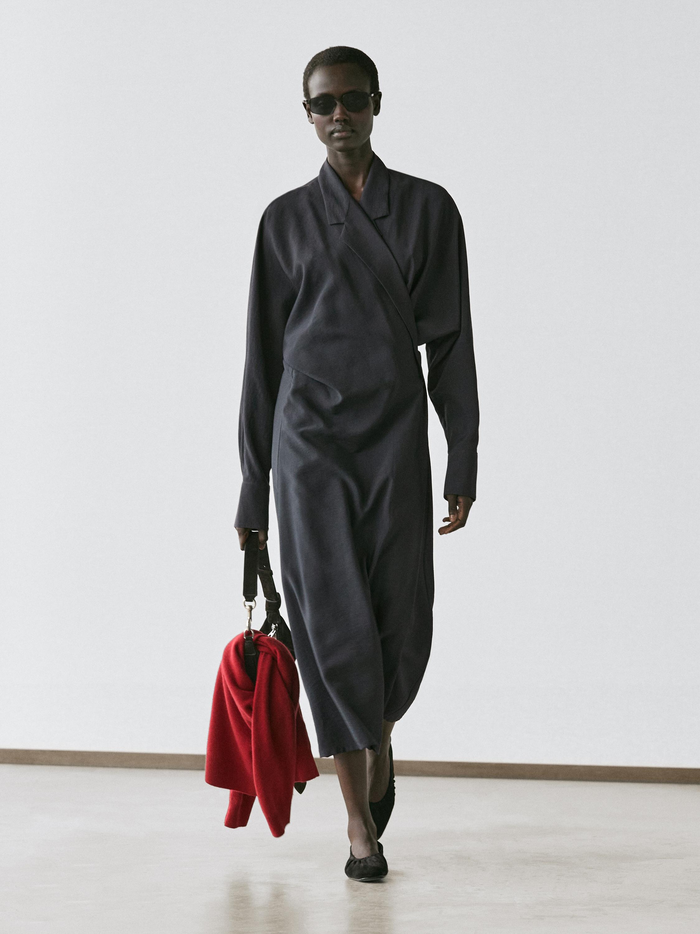 Миди-платье с драпировкой Massimo Dutti, lead
Миди-платье с драпировкой Massimo Dutti, lead