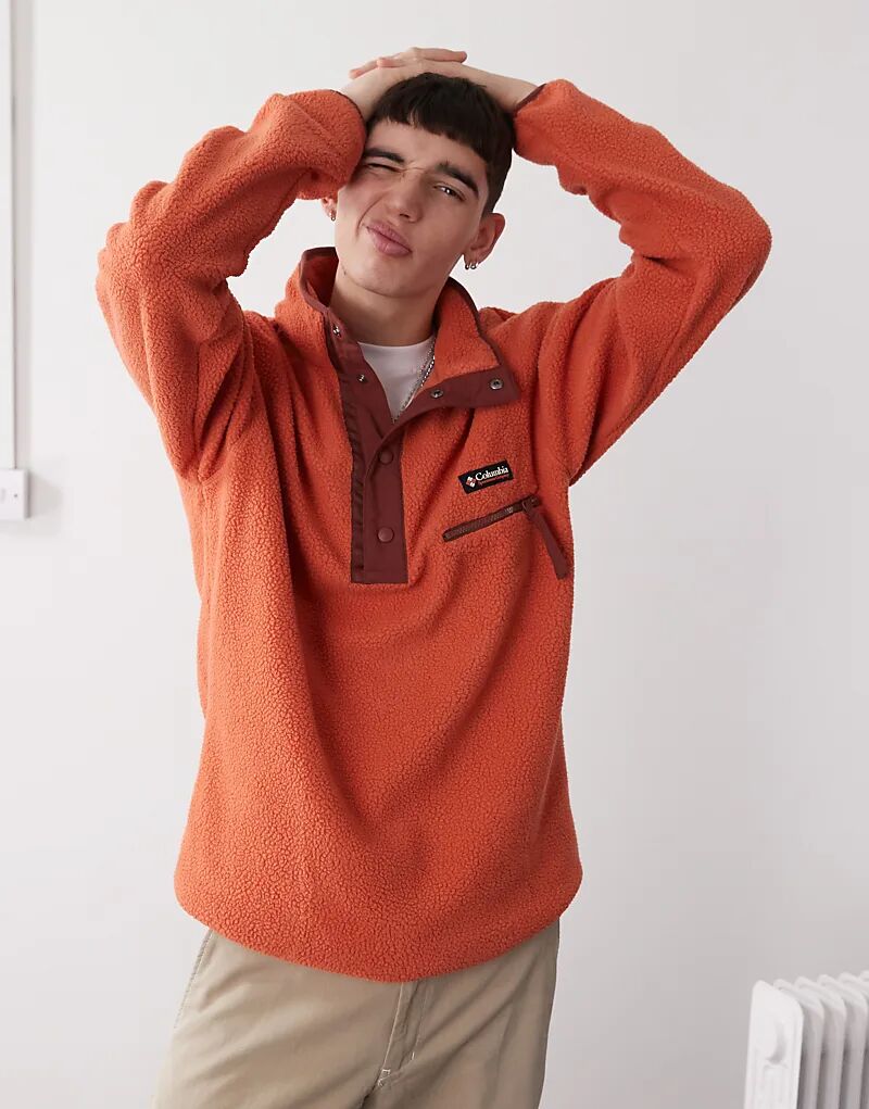 Columbia – Helvetia II – Красный флисовый пуловер с короткой планкой на кнопках
Columbia – Helvetia II – Красный флисовый пуловер с короткой планкой на кнопках