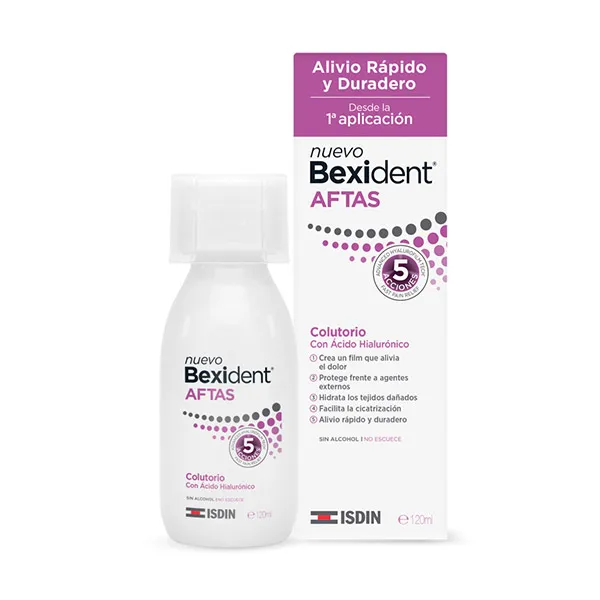 Ополаскиватель для рта с гиалуроновой кислотой Bexident Aftas Isdin, 120 ml
Ополаскиватель для рта с гиалуроновой кислотой Bexident Aftas Isdin, 120 ml