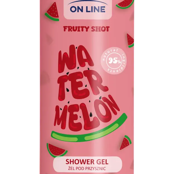 Гель для душа Арбуз, 390 мл On Line Fruity shot
Гель для душа Арбуз, 390 мл On Line Fruity shot
