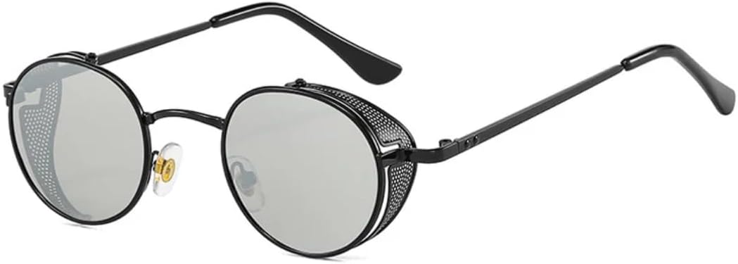 Солнцезащитные очки в стиле стимпанк для женщин и мужчин, винтажные металлические круглые маленькие, классические, с защитой от УФ-излучения UV400 (C7, черный-серебристый) TVTBBVV, C7 Black-silver
Солнцезащитные очки в стиле стимпанк для женщин и мужчин, винтажные металлические круглые маленькие, классические, с защитой от УФ-излучения UV400 (C7, черный-серебристый) TVTBBVV, C7 Black-silver