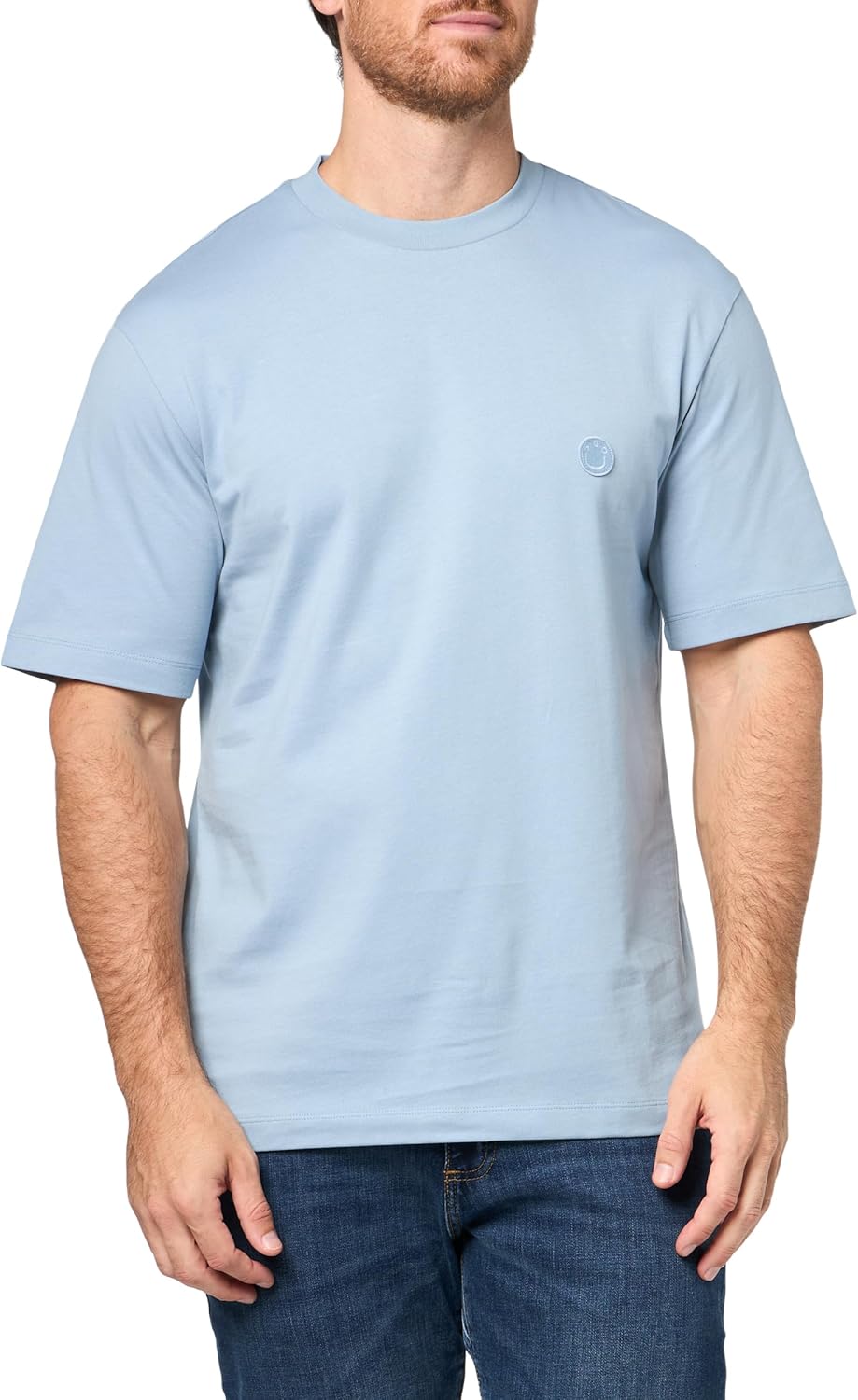 Мужская хлопковая футболка HUGO с логотипом Small Smile, Misty Blue, Синий, Мужская хлопковая футболка HUGO с логотипом Small Smile, Misty Blue
Мужская хлопковая футболка HUGO с логотипом Small Smile, Misty Blue, Синий, Мужская хлопковая футболка HUGO с логотипом Small Smile, Misty Blue