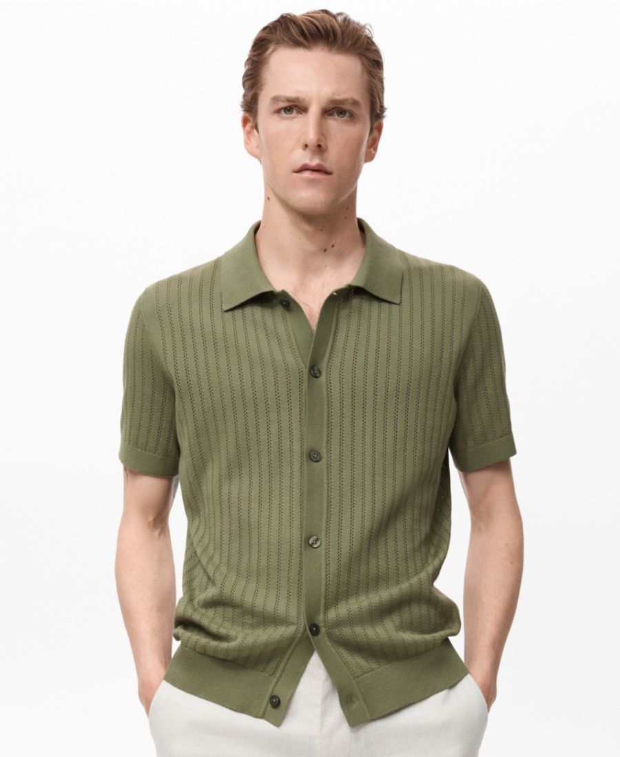 Мужская хлопковая рубашка с ажурным декором MANGO, Green
Мужская хлопковая рубашка с ажурным декором MANGO, Green