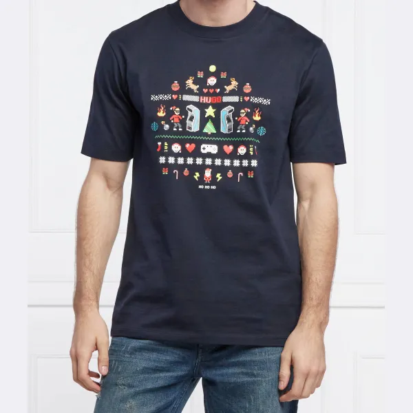 Рождественская футболка обычного кроя Hugo, черный
Рождественская футболка обычного кроя Hugo, черный