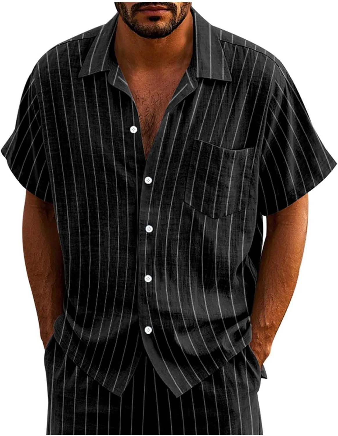 Мужская хлопковая льняная футболка с коротким рукавом в полоску
Мужская хлопковая льняная футболка с коротким рукавом в полоску