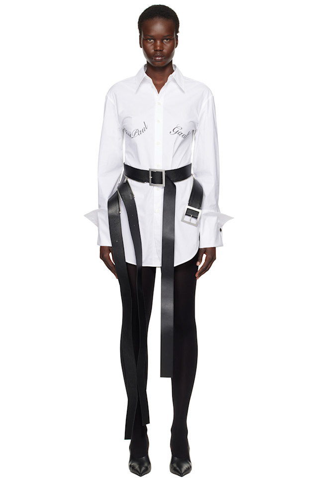 Рубашка с принтом Jean Paul Gaultier Jean Paul Gaultier, белый 
Рубашка с принтом Jean Paul Gaultier Jean Paul Gaultier, белый