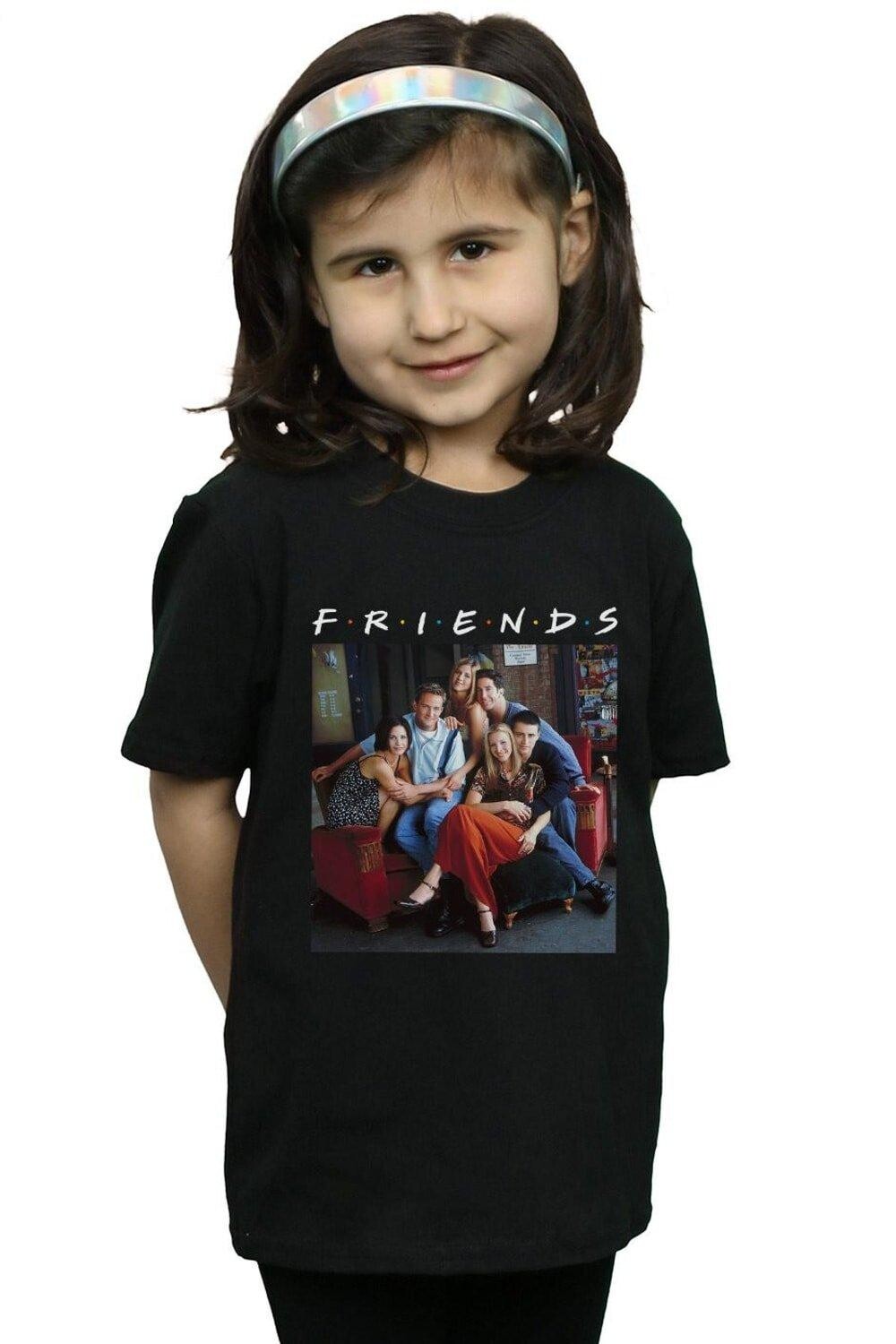 Хлопковая футболка для группового фото на диване Friends, черный 
Хлопковая футболка для группового фото на диване Friends, черный