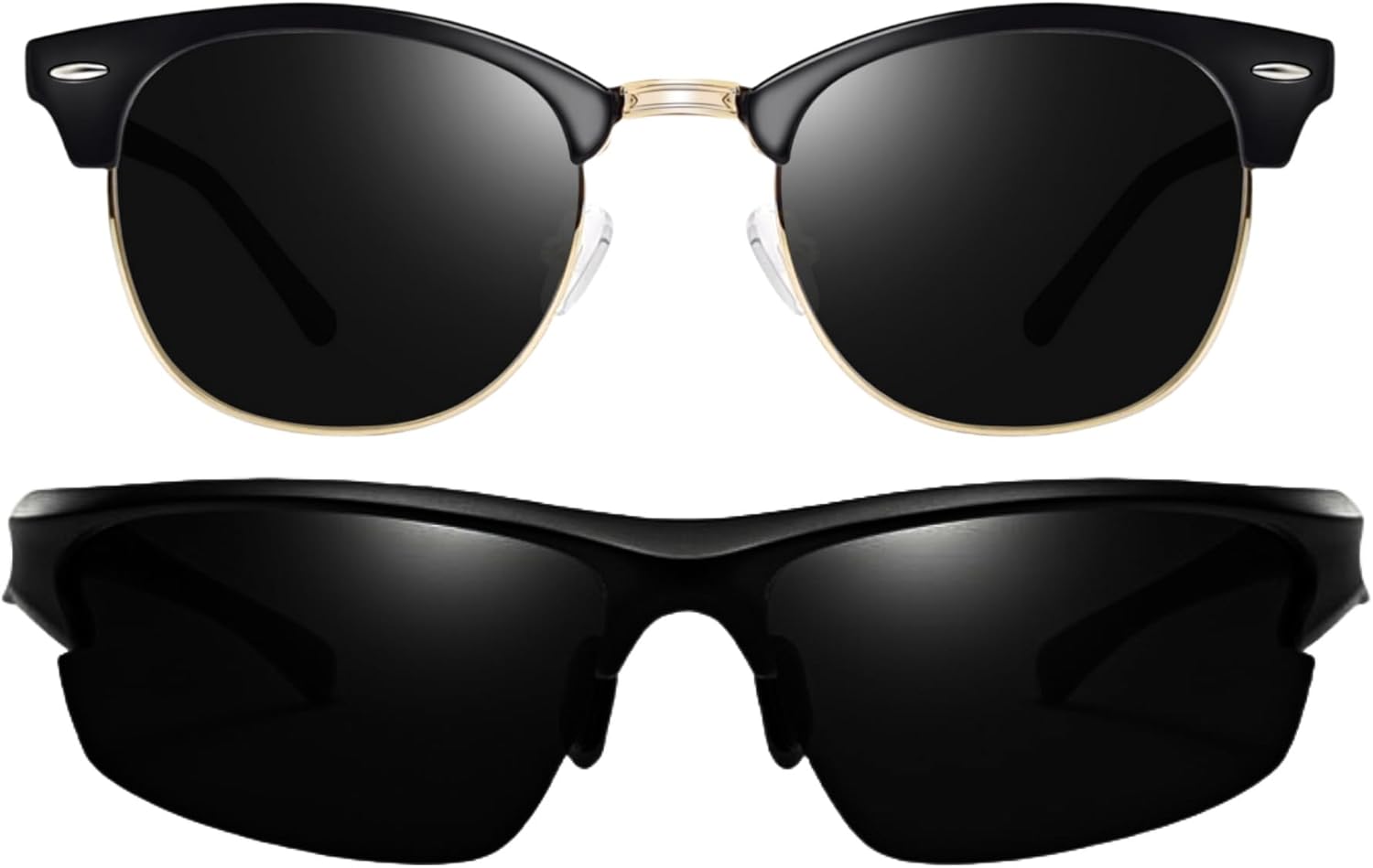 Комплект спортивных солнцезащитных очков Joopin Club: полуободковые и обтекаемые, темно-черные, поляризованные, с защитой от УФ-излучения, в стиле ретро, идеально подходят для вождения и рыбалки
Комплект спортивных солнцезащитных очков Joopin Club: полуободковые и обтекаемые, темно-черные, поляризованные, с защитой от УФ-излучения, в стиле ретро, идеально подходят для вождения и рыбалки